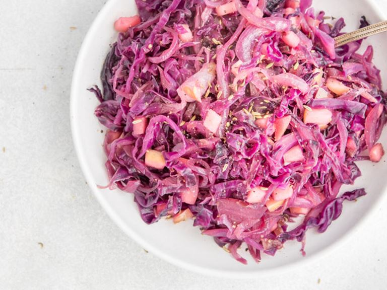Braised Red Cabbage with Sweet Apples and Onion Recipe